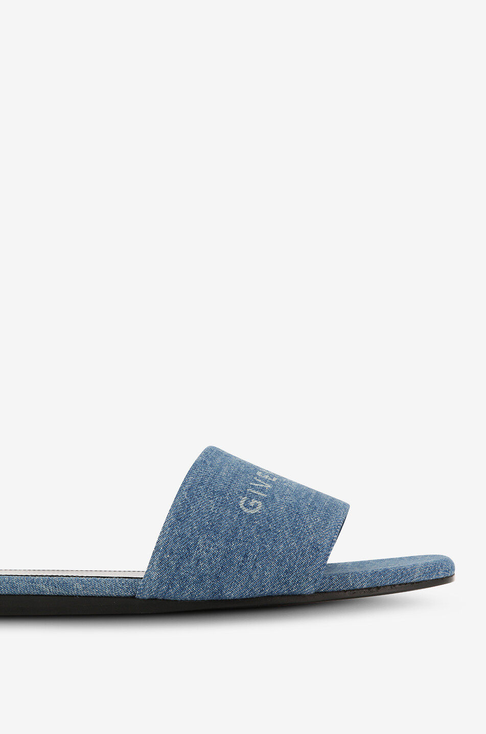 Mules plates en denim délavé imprimées GIVENCHY