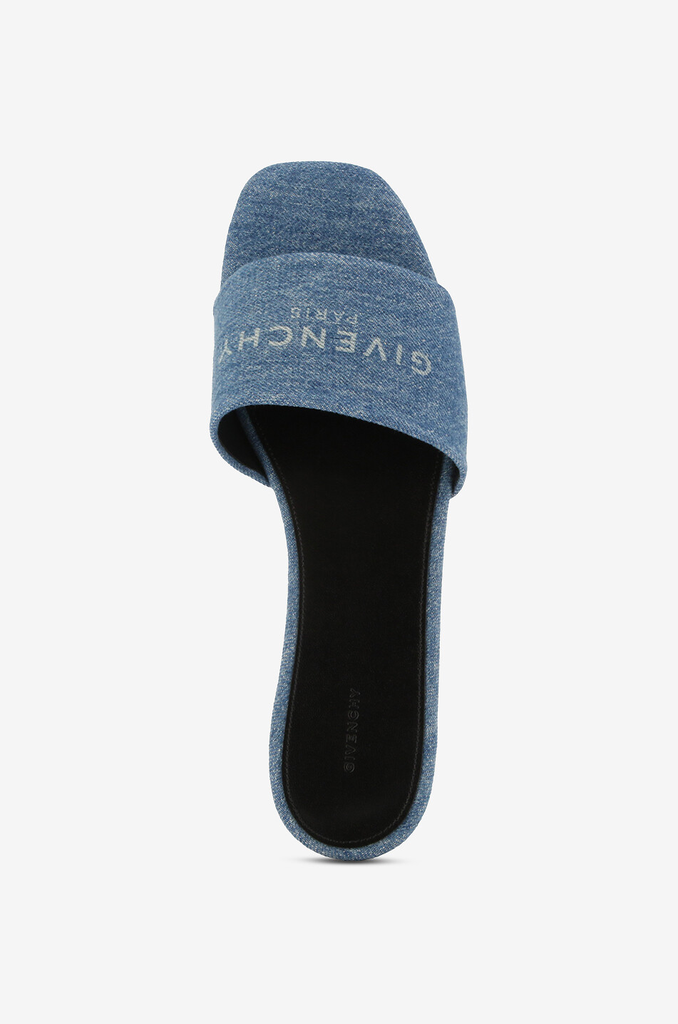 Mules plates en denim délavé imprimées GIVENCHY