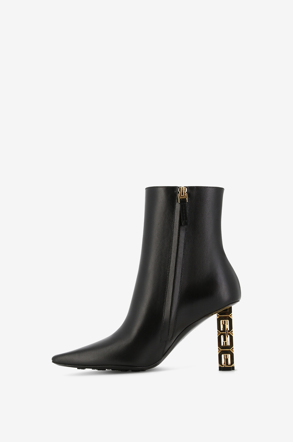 Bottines en cuir à bouts pointus et talon G Cube 85