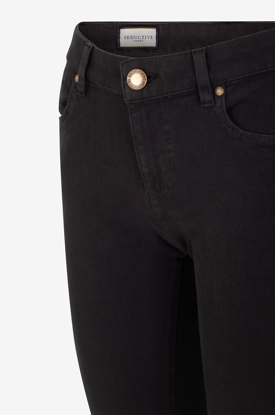 SEDUCTIVE Jean slim en coton Claire Cropped Femme MARRON FONCÉ 3