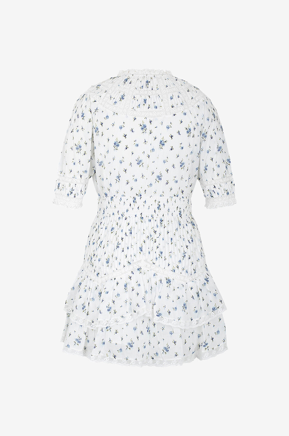 LOVESHACKFANCY Clovis cotton v-neckline mini dress Women BLUE 2