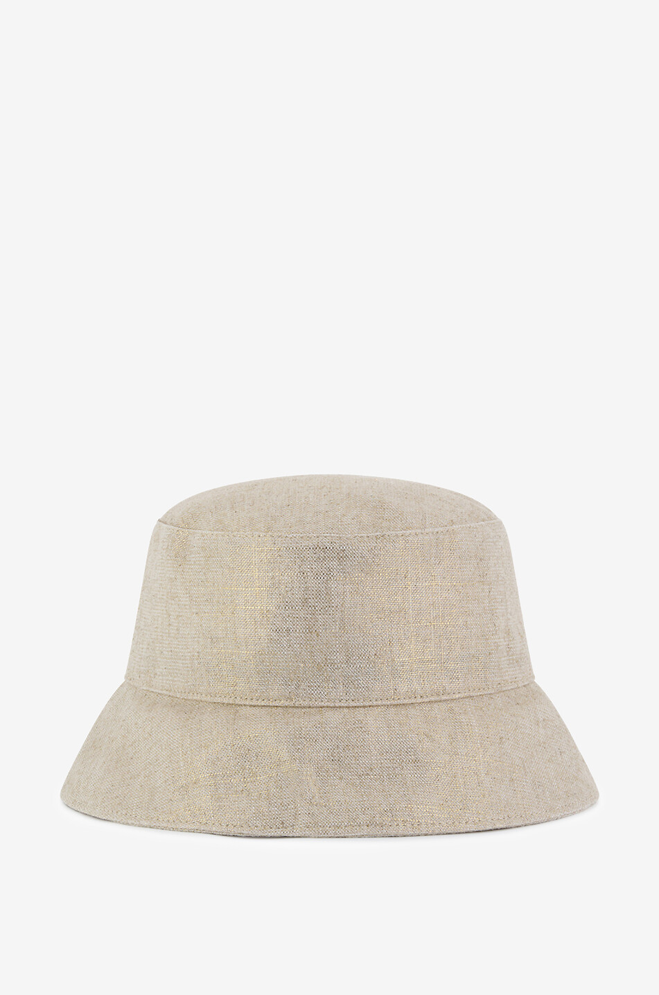 Glockenhut aus Leinen und Lurex mit Plissé-Detail
