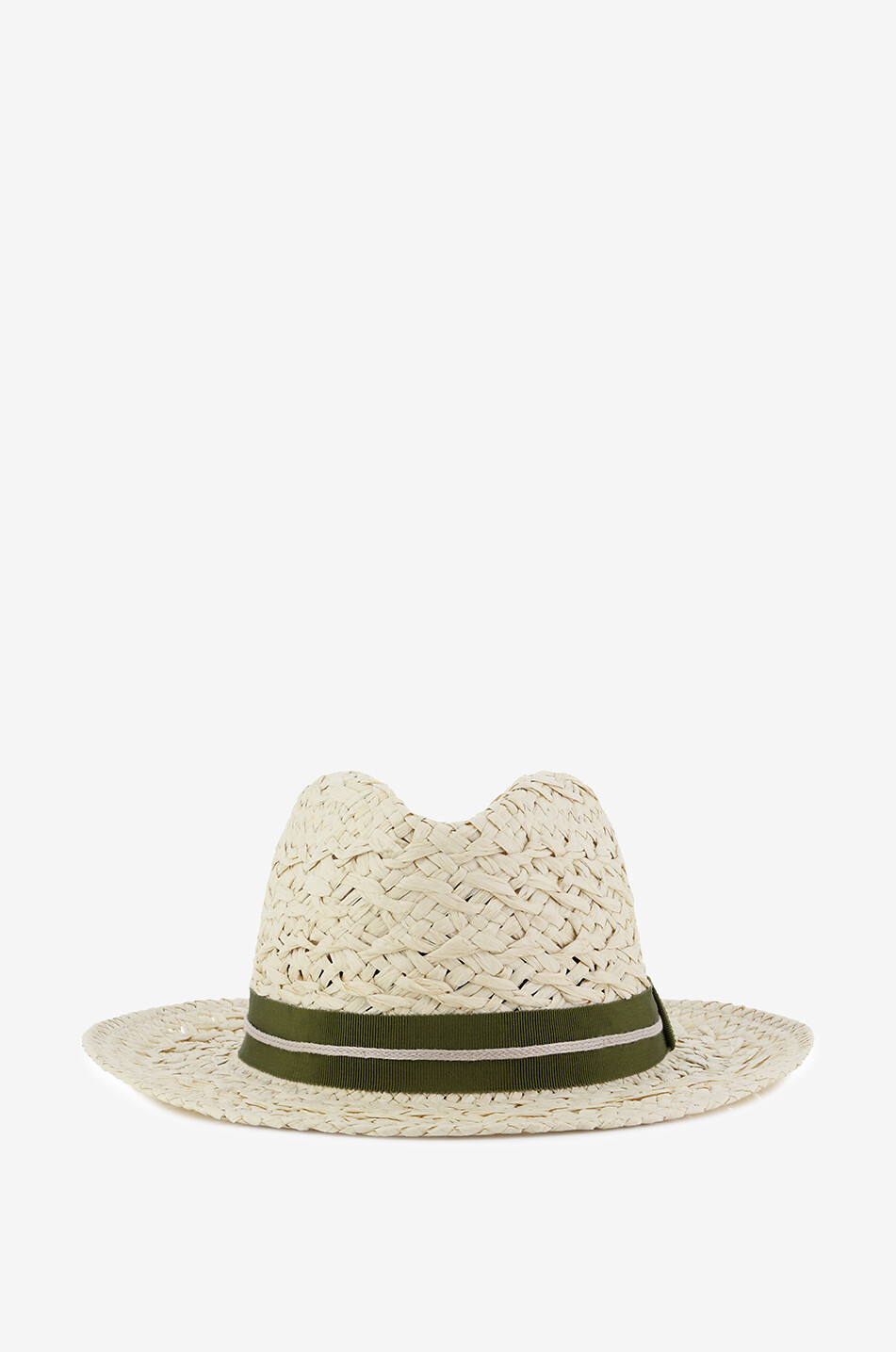 Braided paper panama hat with ribbon
