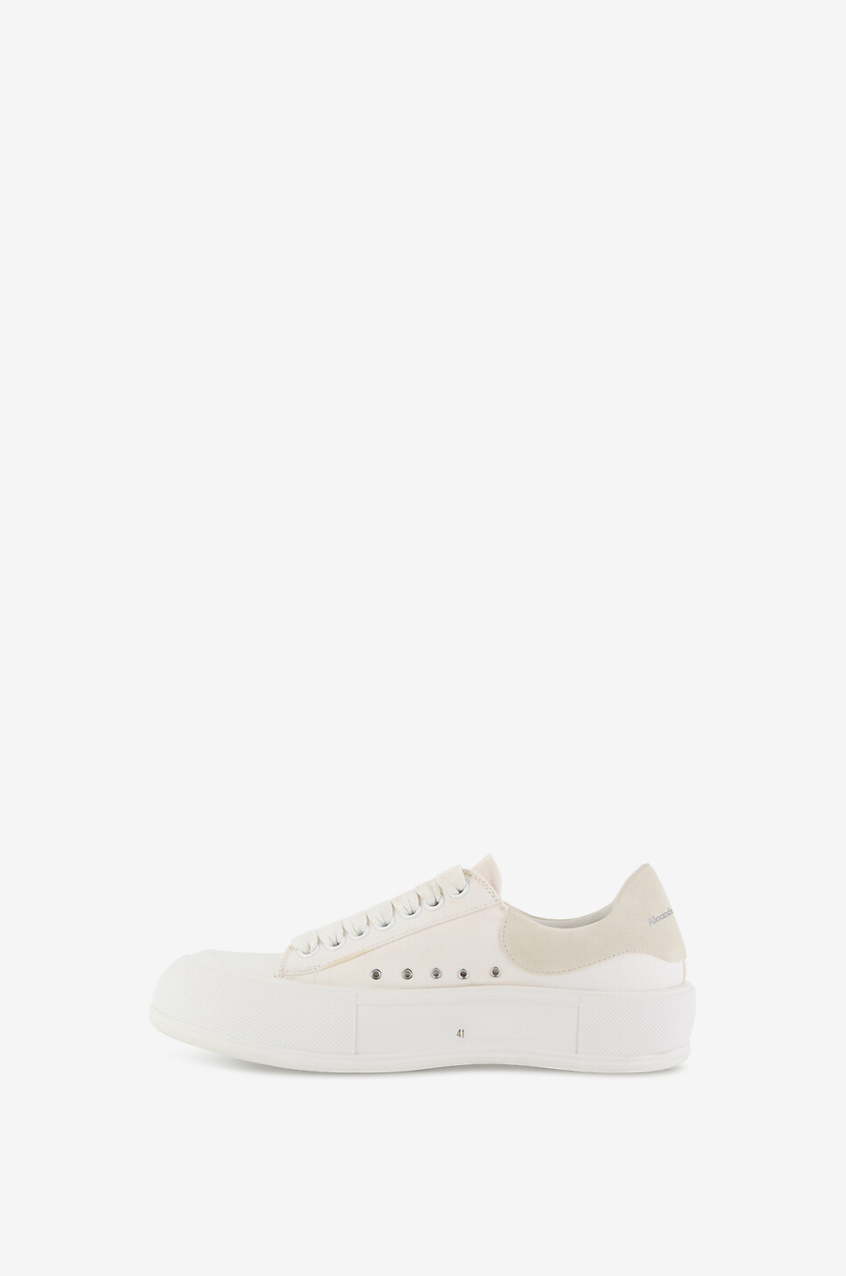 ALEXANDER McQUEEN Deck Plimsoll low-top lace-up canvas sneakers Men WHITE 3