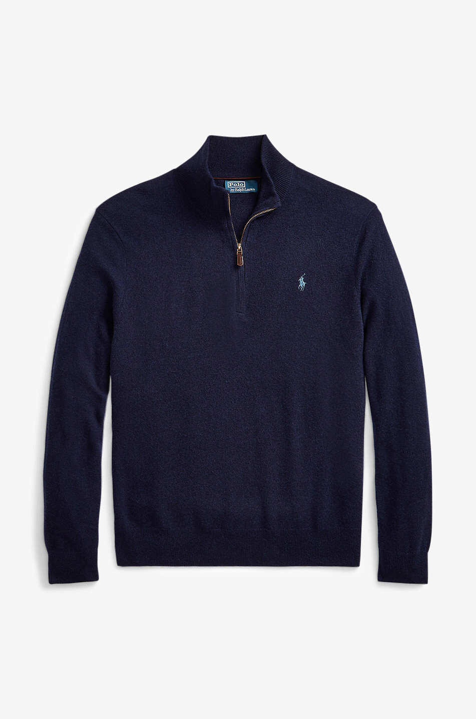 Pony half-zip stand-up collar wool jumper