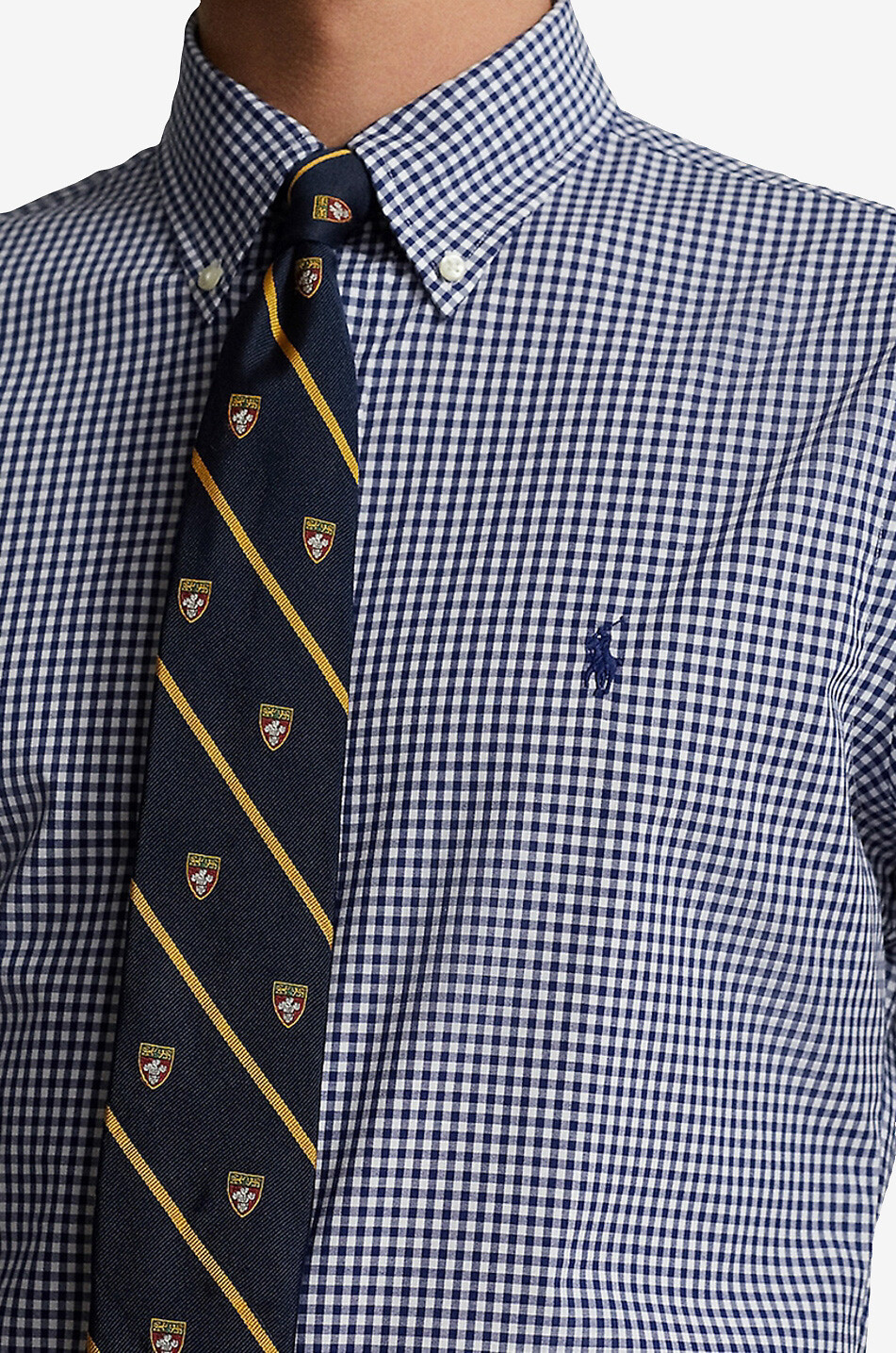 POLO RALPH LAUREN Custom Fit gingham check poplin shirt Men DARK BLUE 5