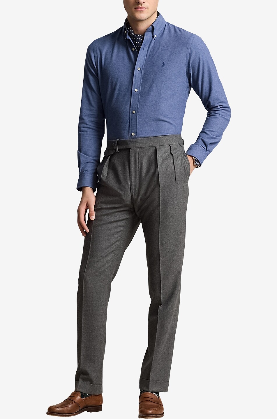 POLO RALPH LAUREN Pony Custom Fit Performance twill shirt Men MEDIUM BLUE 4