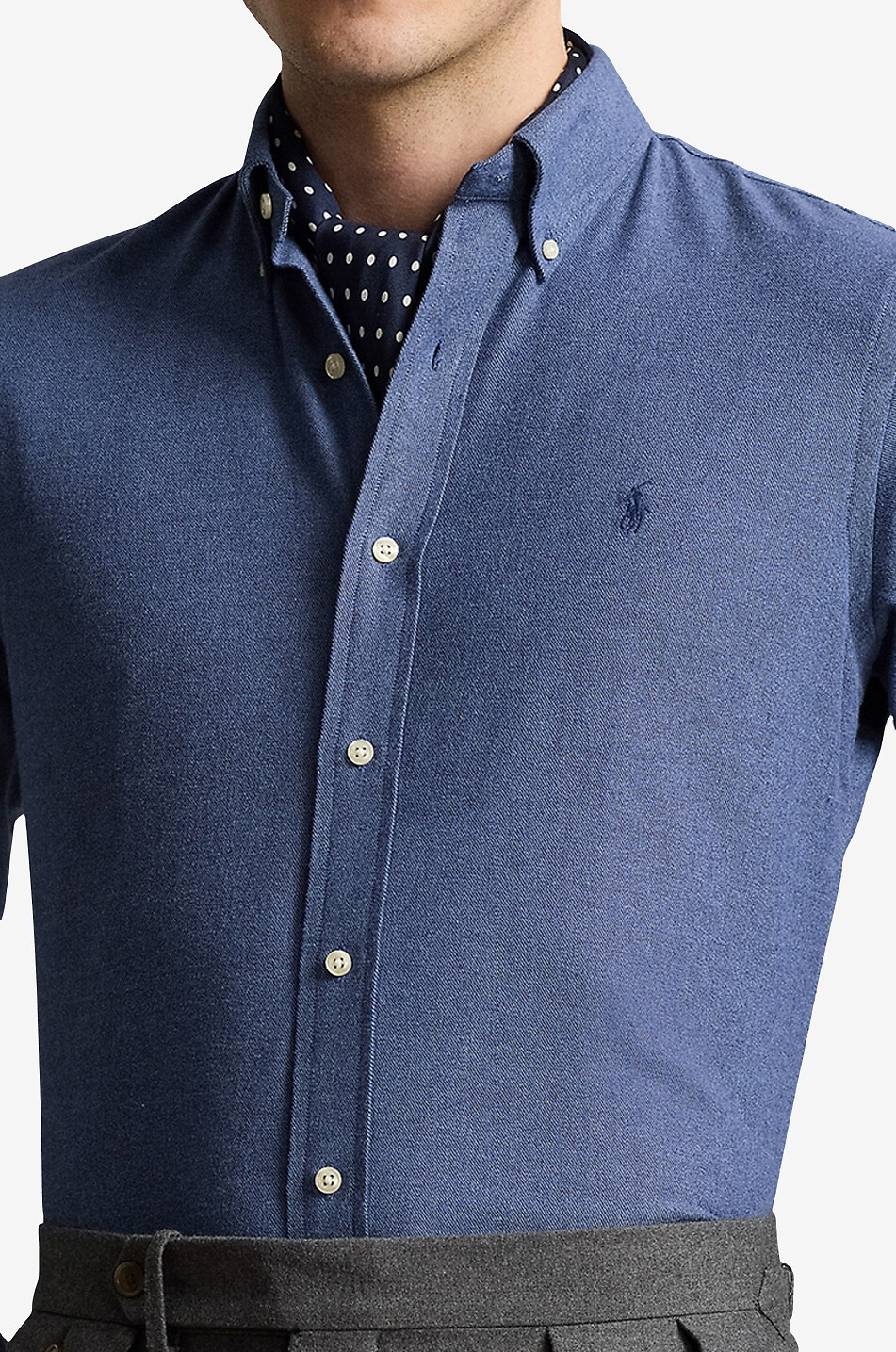 POLO RALPH LAUREN Pony Custom Fit Performance twill shirt Men MEDIUM BLUE 5