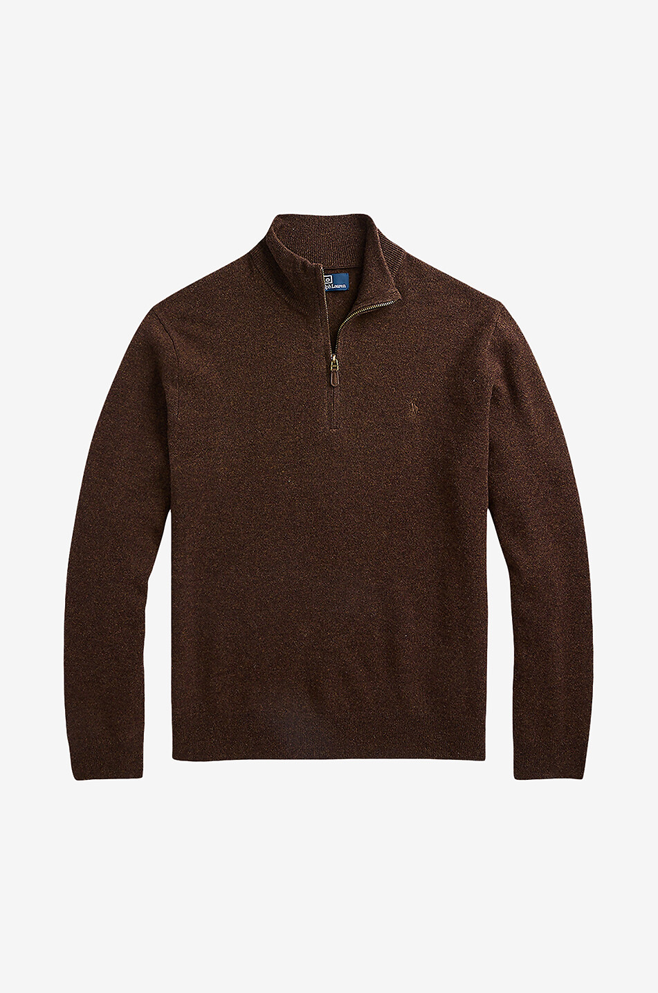 Pony half-zip stand-up collar wool jumper