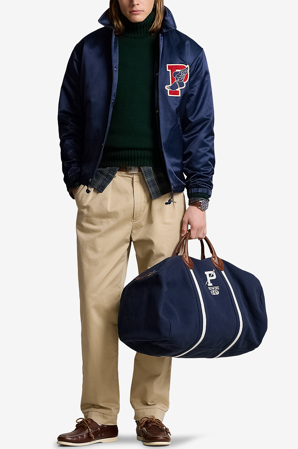 POLO RALPH LAUREN Bomber universitaire en sergé P Homme BLEU FONCE 4