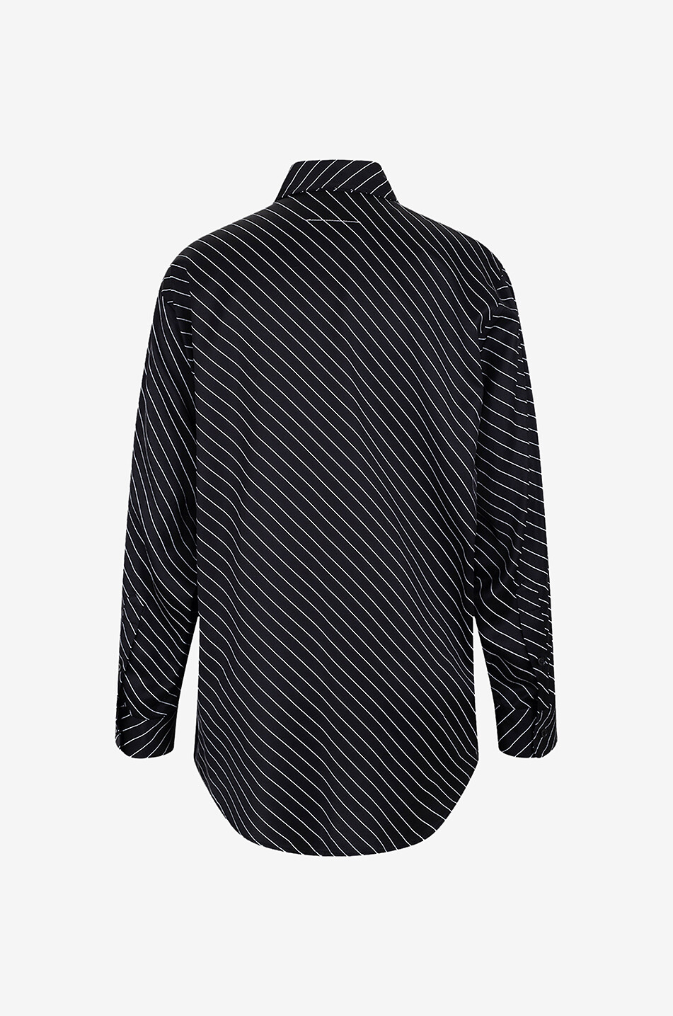 MM6 Gestreiftes Hemd mit langen Ärmeln Damen SCHWARZ 2