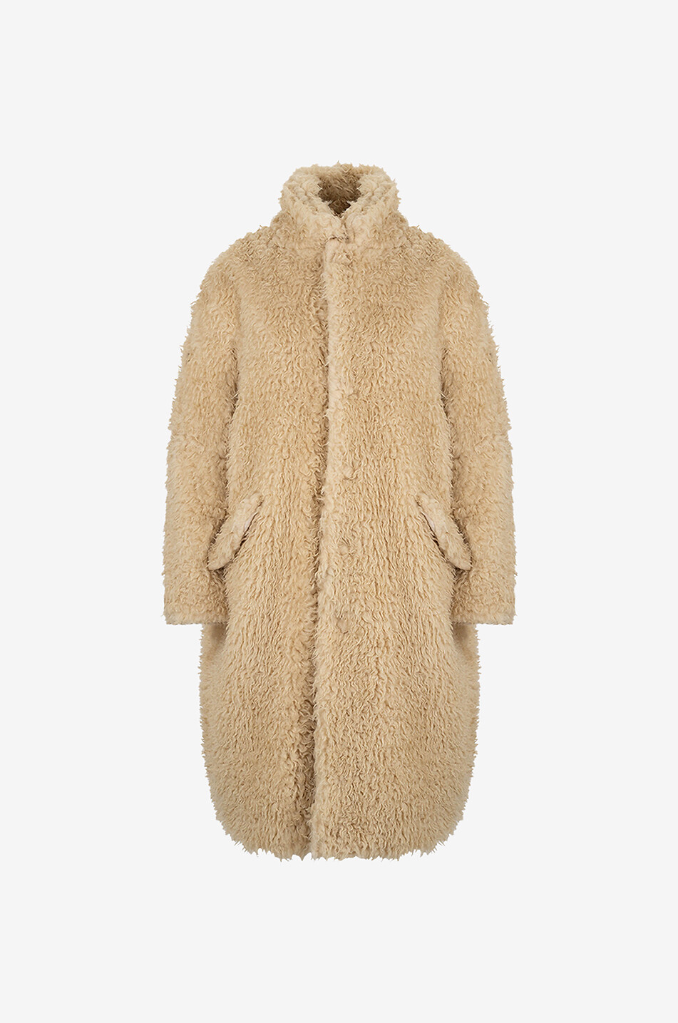 Manteau mi-long en fourrure synthétique