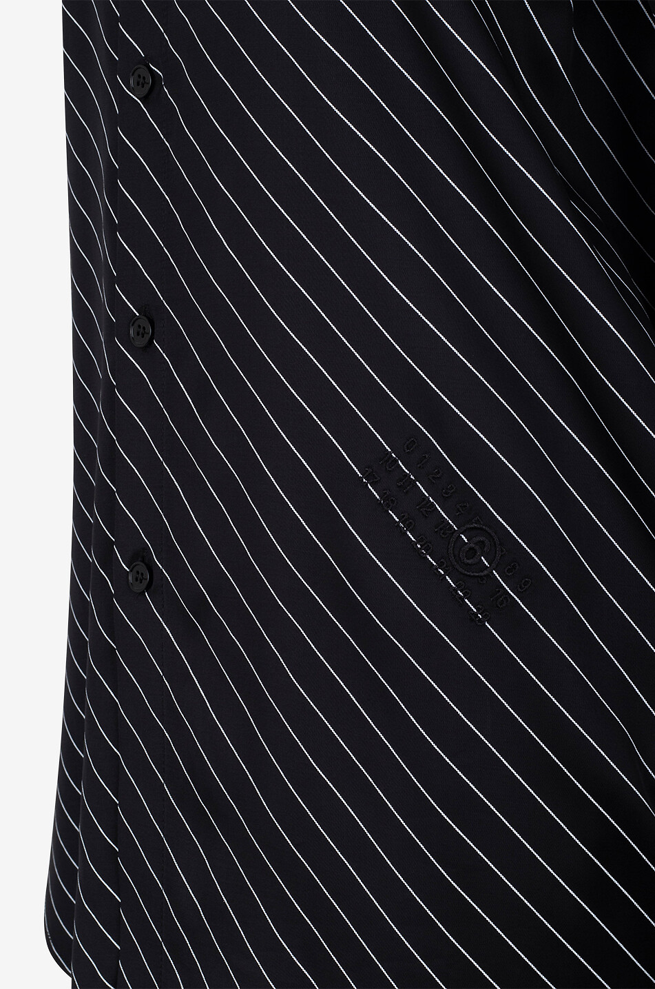 MM6 Gestreiftes Hemd mit langen Ärmeln Damen SCHWARZ 3