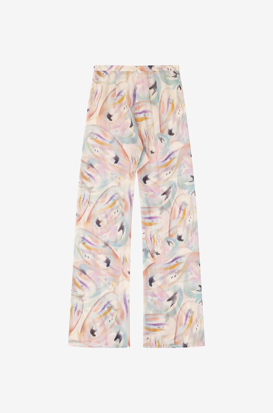 Paisley Butterflies silk wide-leg trousers