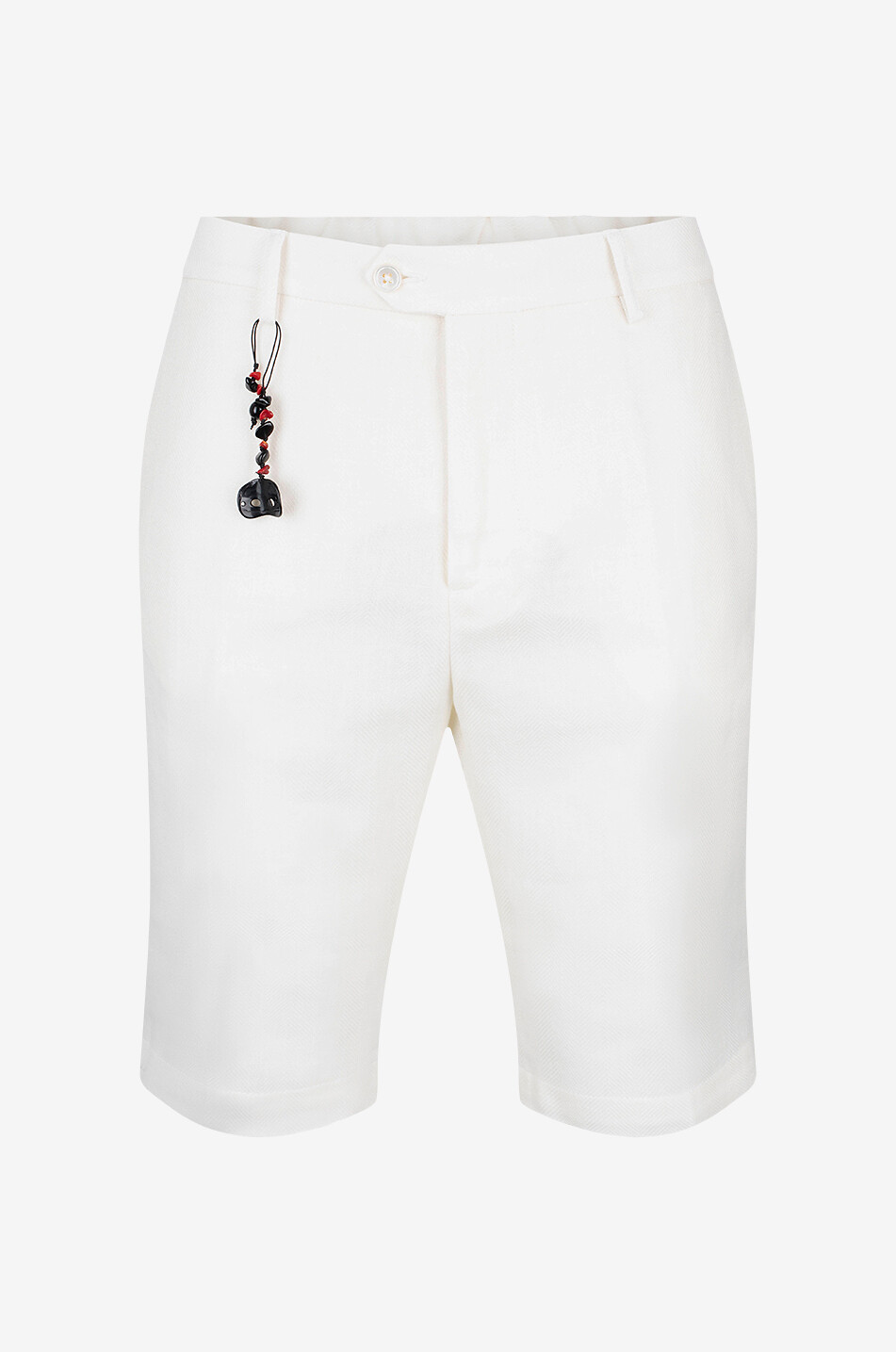 MARCO PESCAROLO Bermuda en lin et laine vierge Faro Homme BLANC CASSE 1