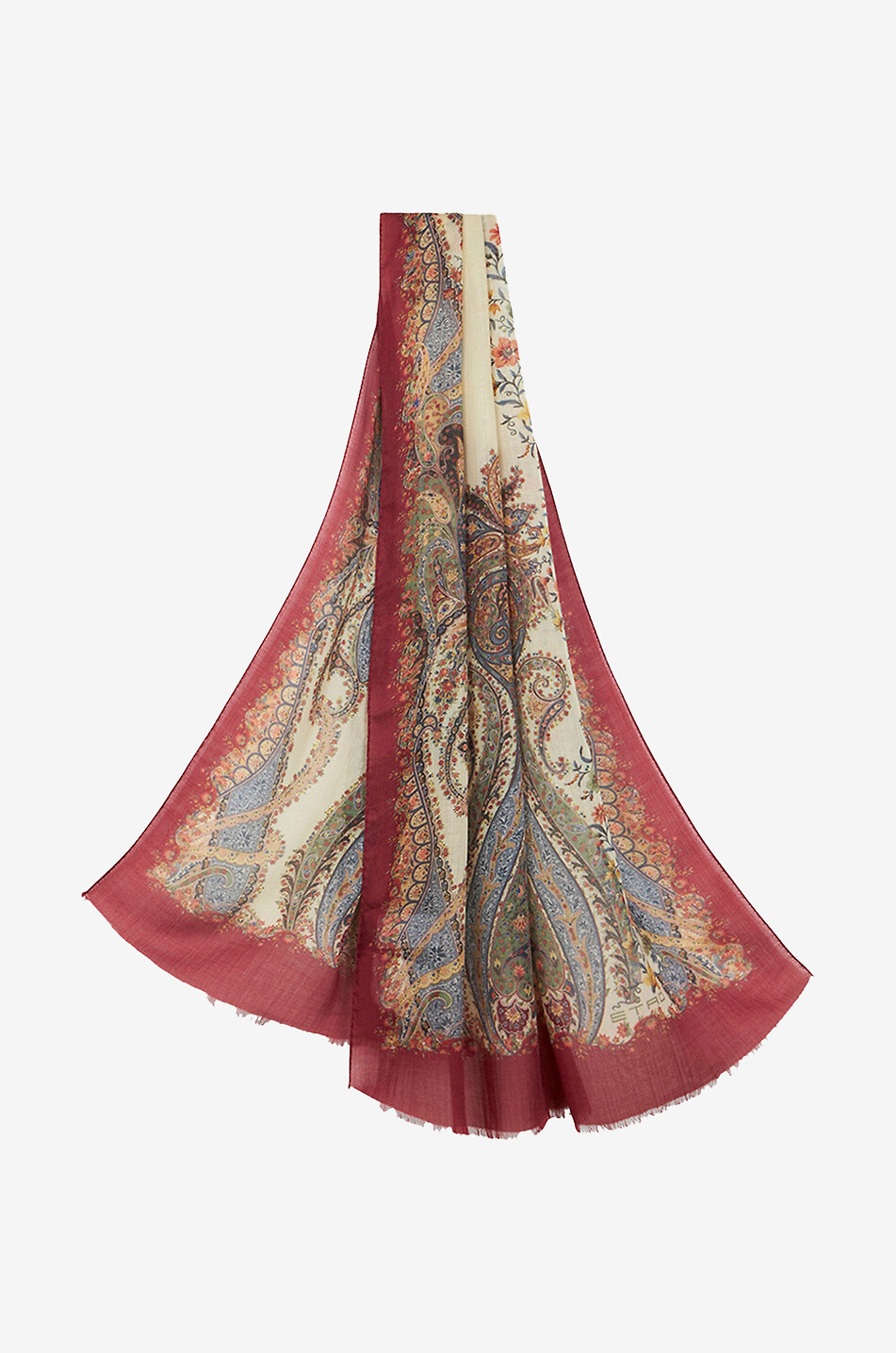 Webschal aus Kaschmir mit Print Paisley Florals