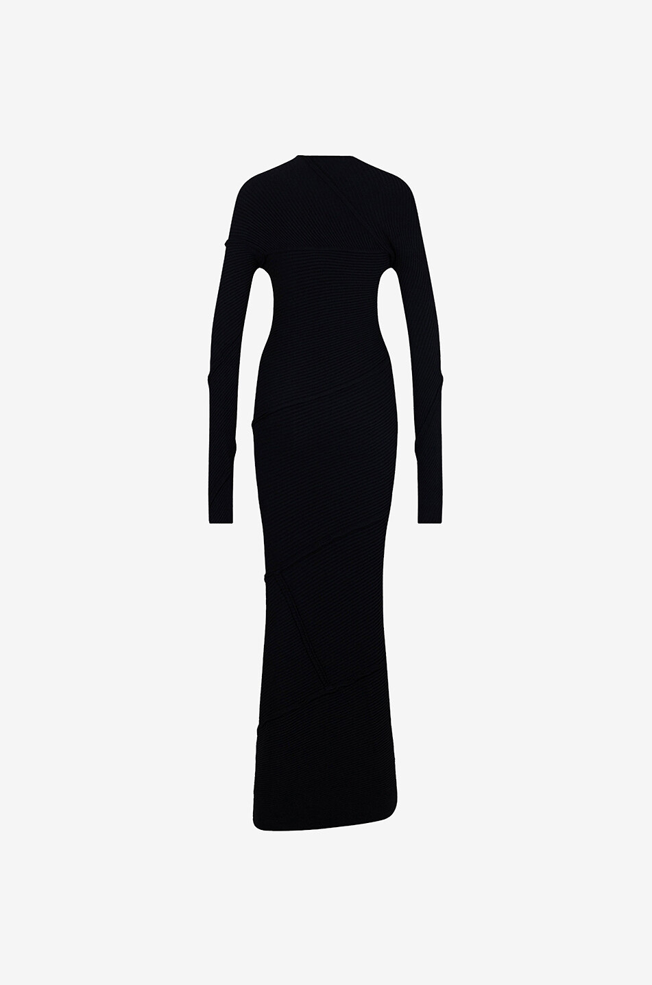Langärmliges Spiral-Maxikleid