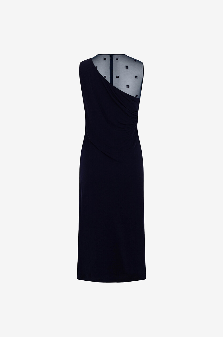 GIVENCHY Asymmetrisches gerades Midi-Kleid Damen DUNKELBLAU 2