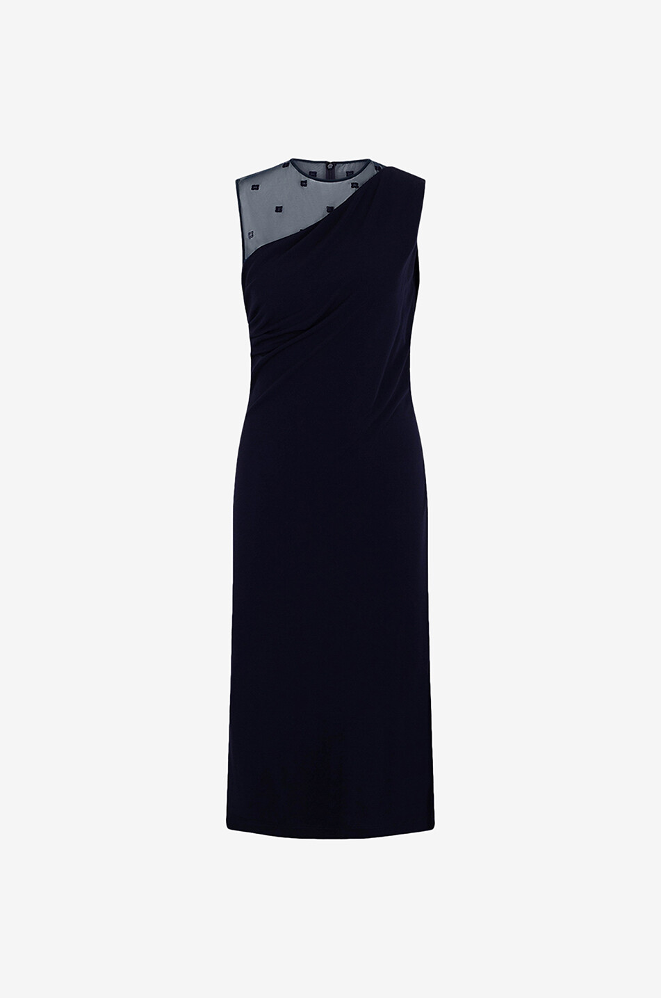 GIVENCHY Asymmetrisches gerades Midi-Kleid Damen DUNKELBLAU 1