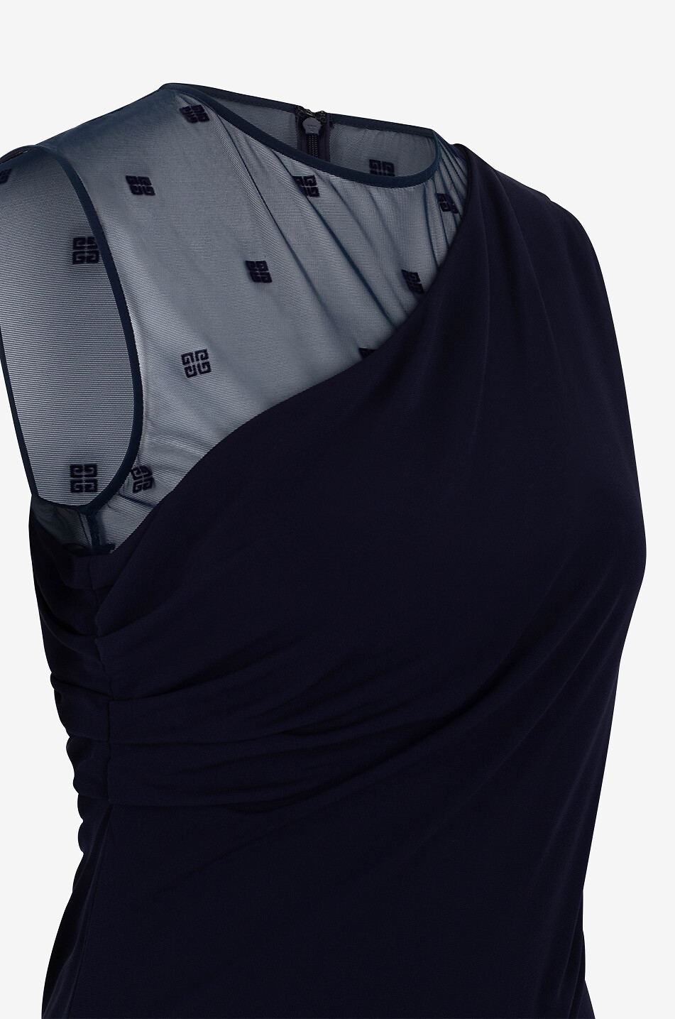 GIVENCHY Robe midi droite asymétrique Femme BLEU FONCE 3