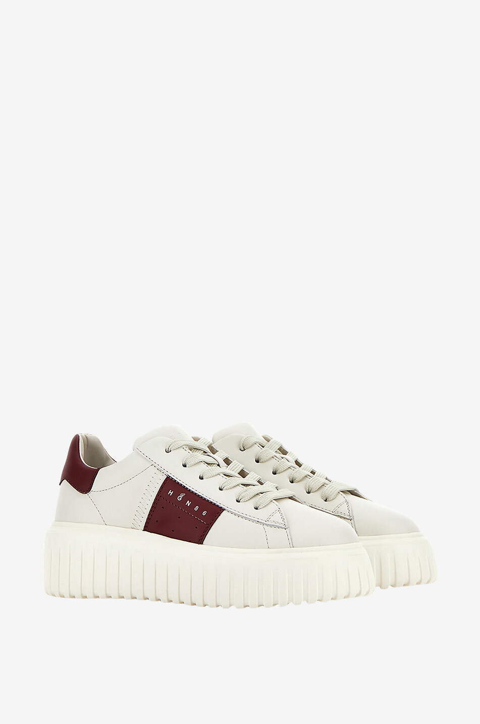 Baskets à plateau en cuir bicolore Hogan H-Stripes
