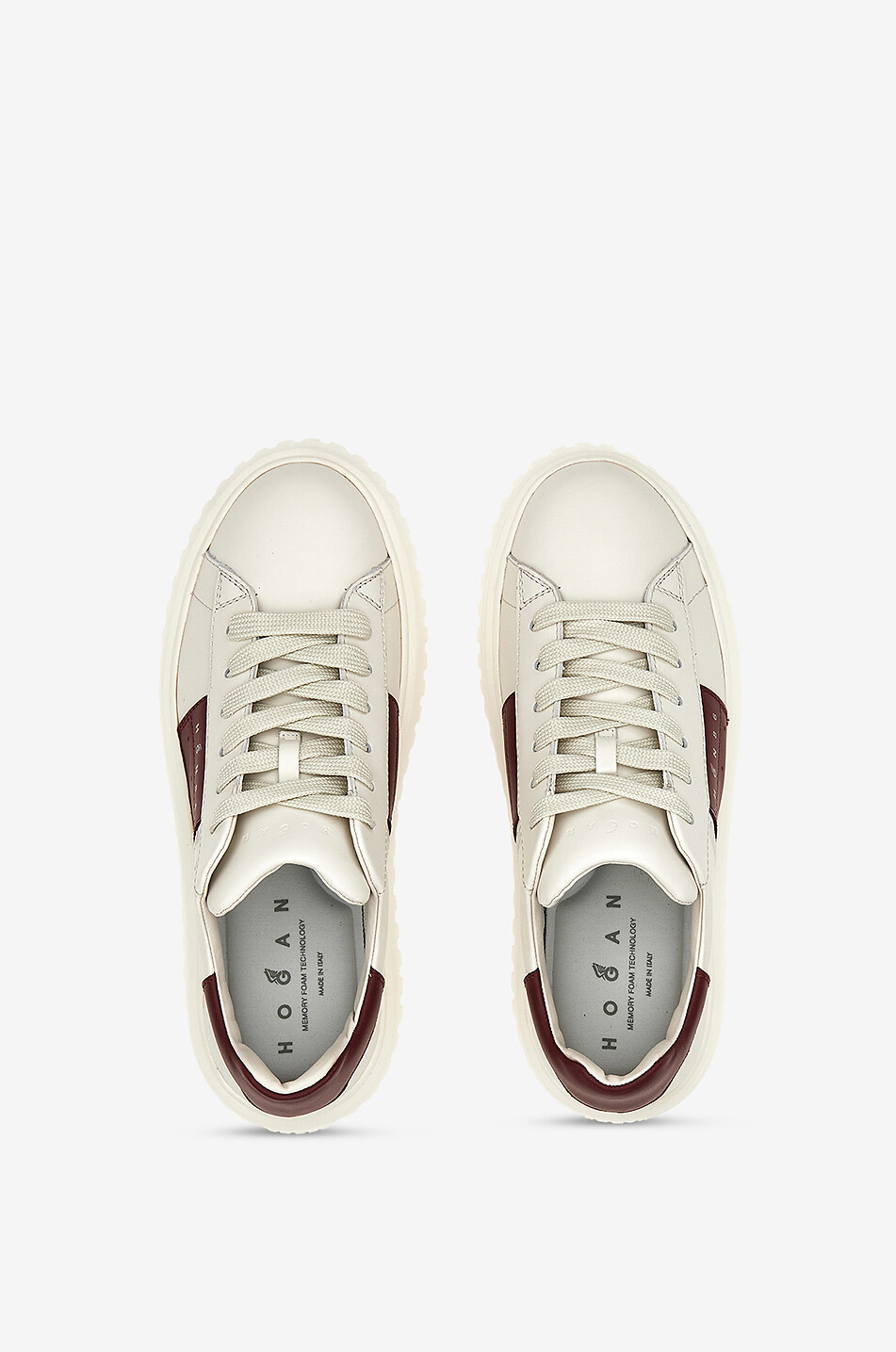 Baskets à plateau en cuir bicolore Hogan H-Stripes