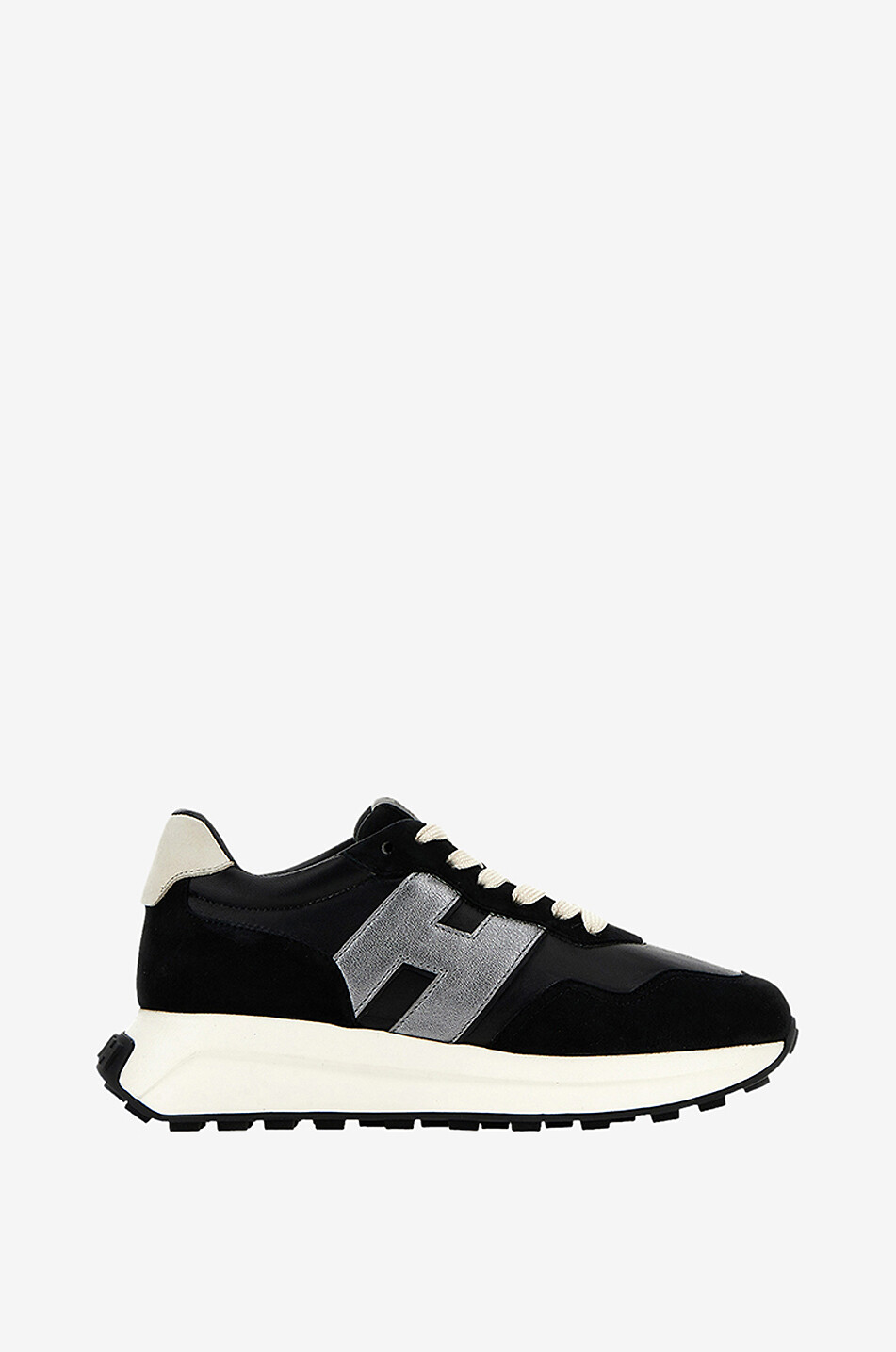 HOGAN Plateau-Sneakers aus Leder und Wildleder H641 Damen SCHWARZ 1