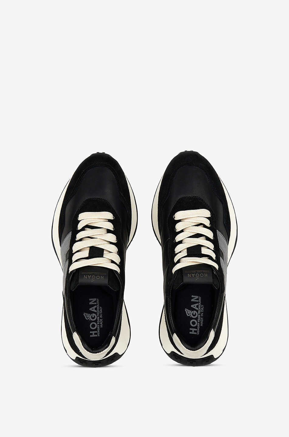 HOGAN Plateau-Sneakers aus Leder und Wildleder H641 Damen SCHWARZ 3
