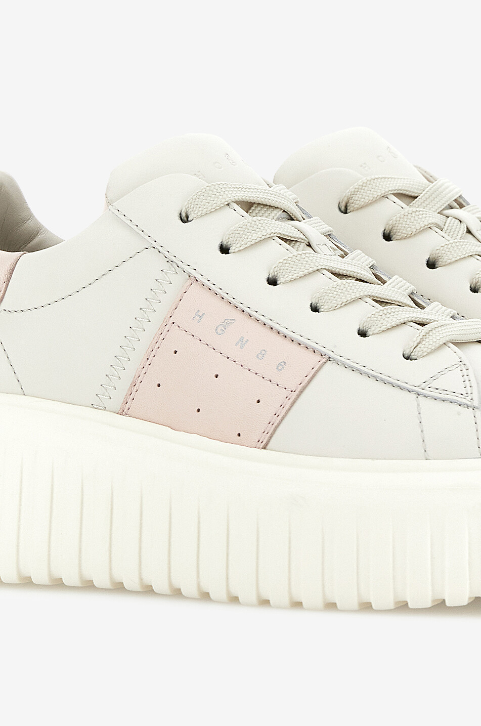 Baskets basses à lacets en cuir lisse Hogan H-Stripes