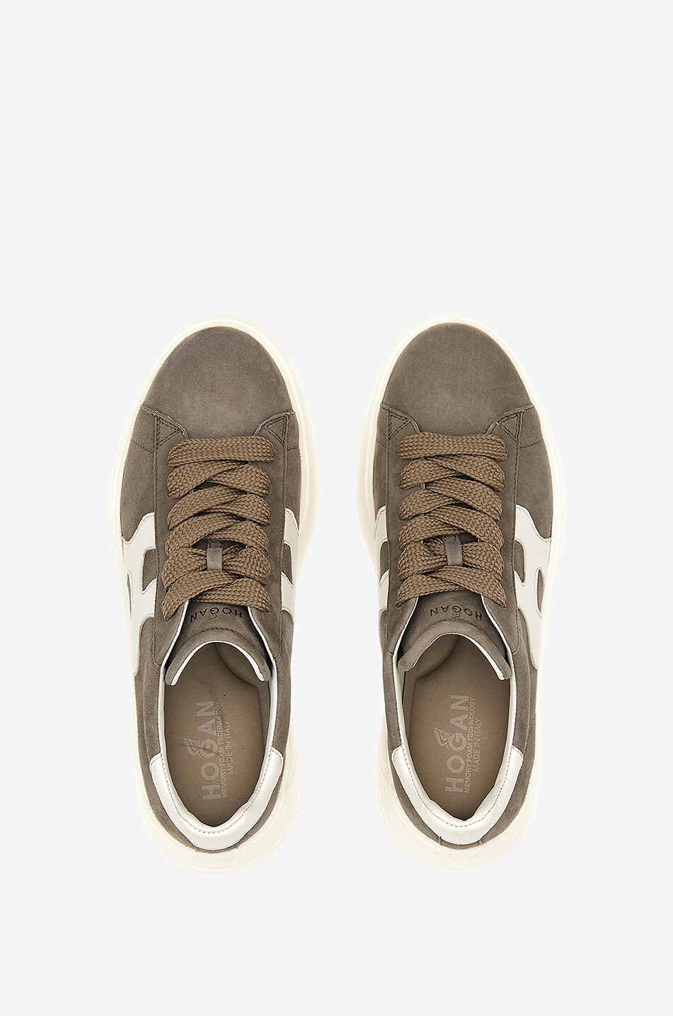 Baskets compensées en daim Hogan Rebel