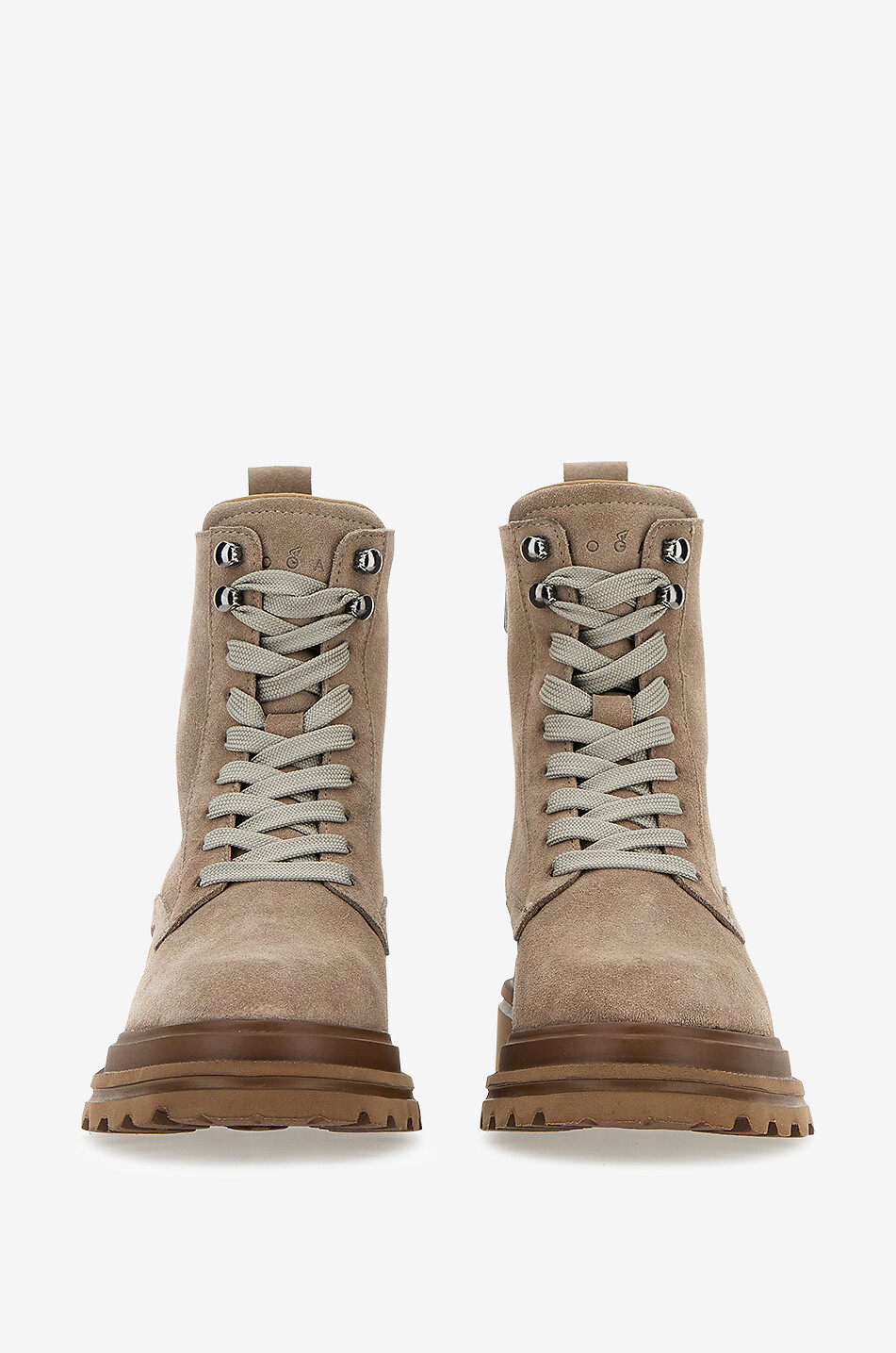 Bottines à lacets en cuir à semelle crantée