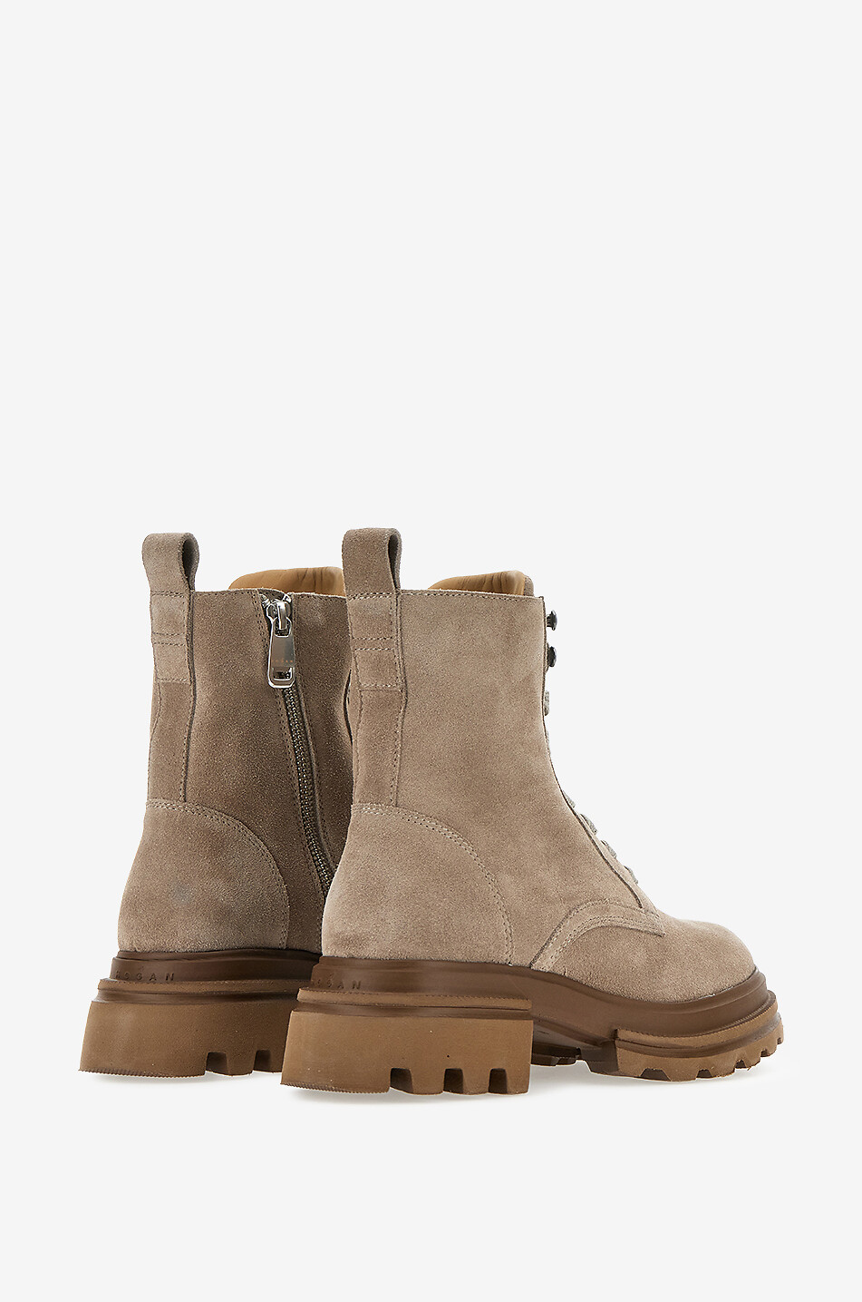 HOGAN Bottines à lacets en cuir à semelle crantée Femme BEIGE 5