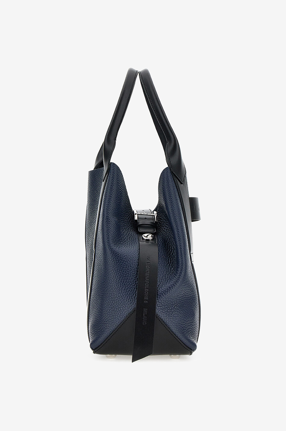 HOGAN Hogan Script Medium grained leather tote bag Women DARK BLUE 5
