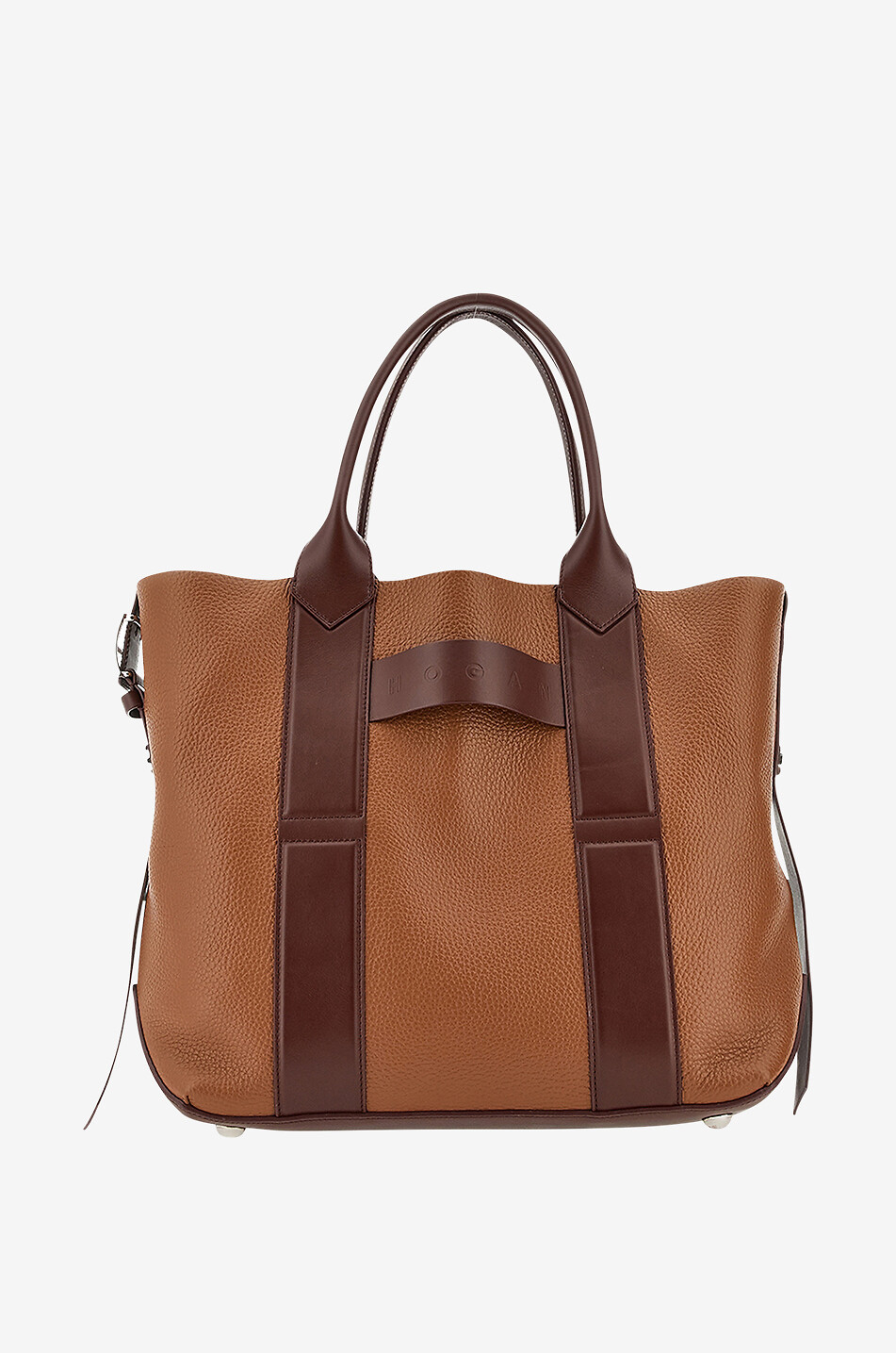 Hogan Script Medium grained leather tote bag