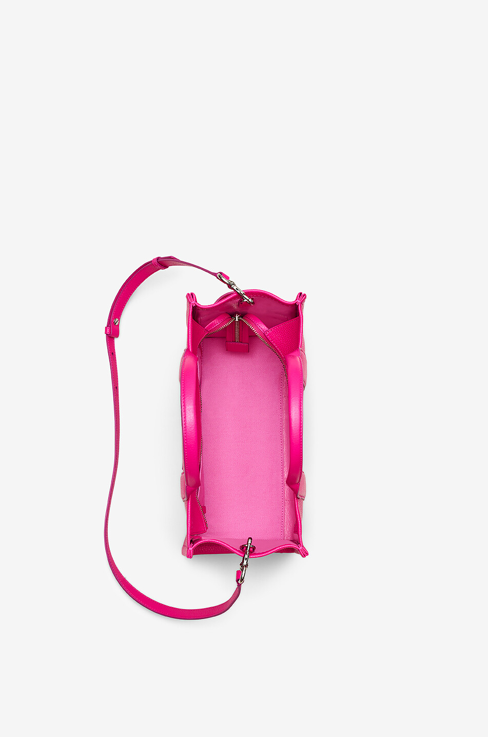 MARC JACOBS The Leather Medium Tote grained leather tote bag Women DARK PINK 6