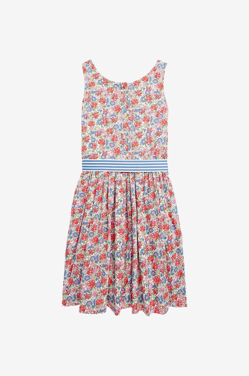 Robe sans manches fille en coton fleuri