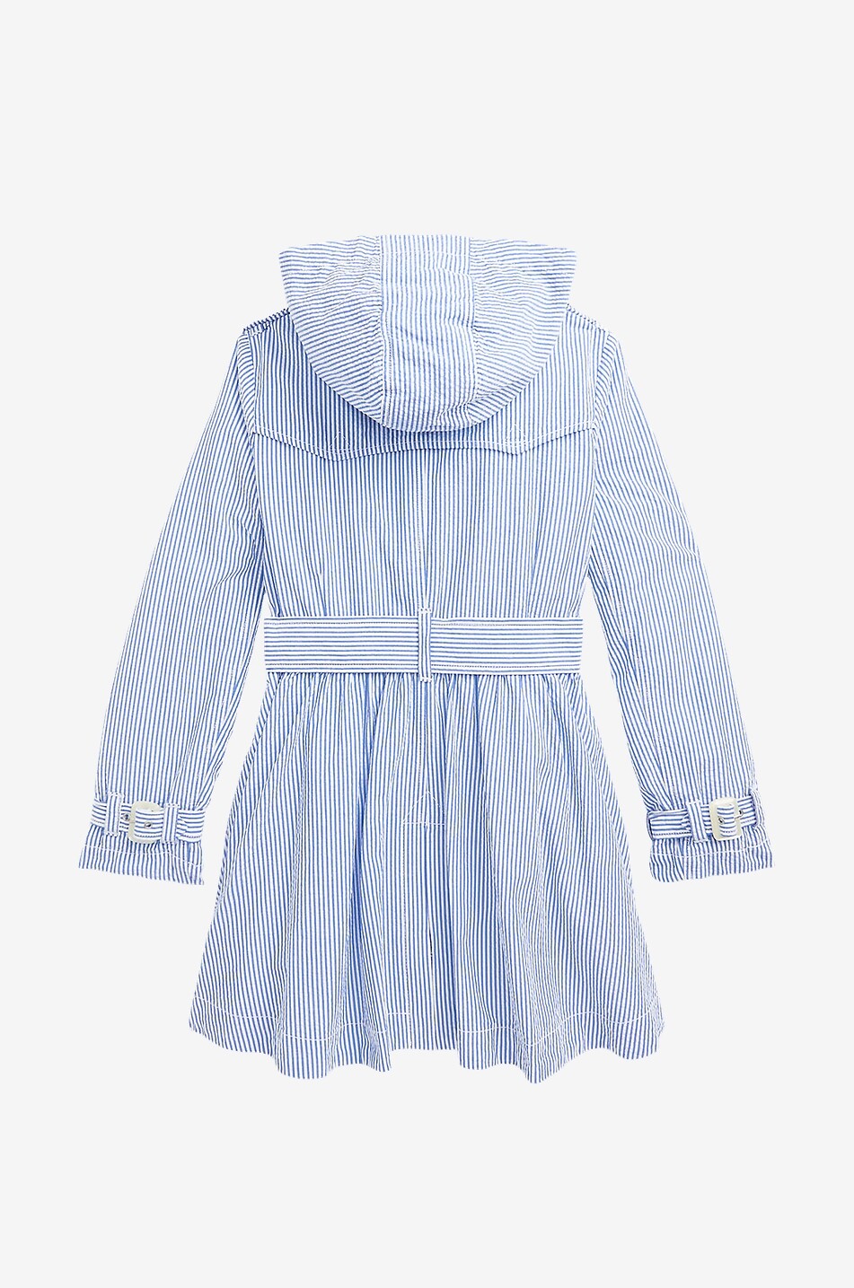 Girl's striped seersucker trench coat