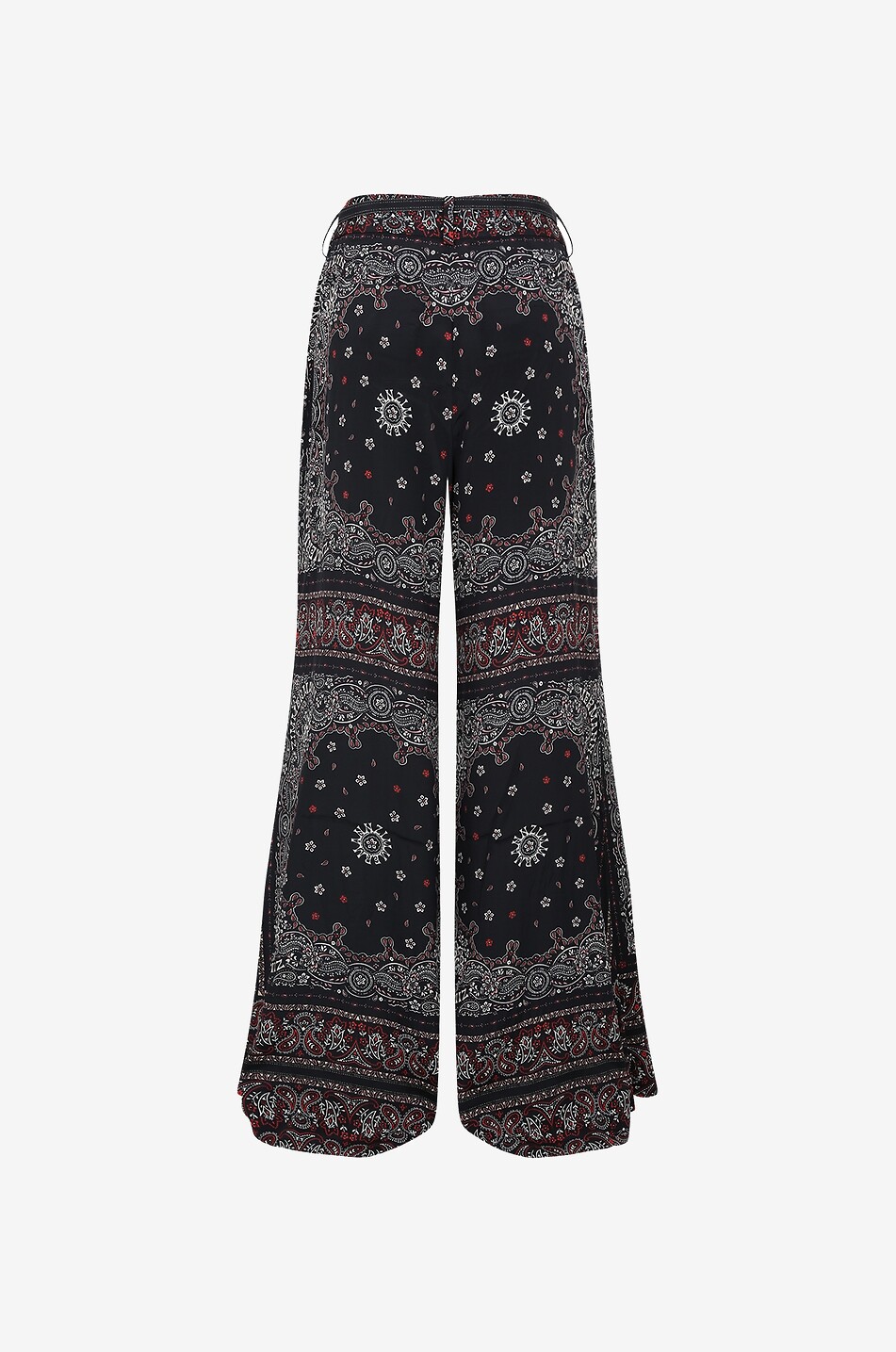 ZIMMERMANN Crêpe-Hose mit weitem Bein Double Tuck Bandana Damen SCHWARZ 2