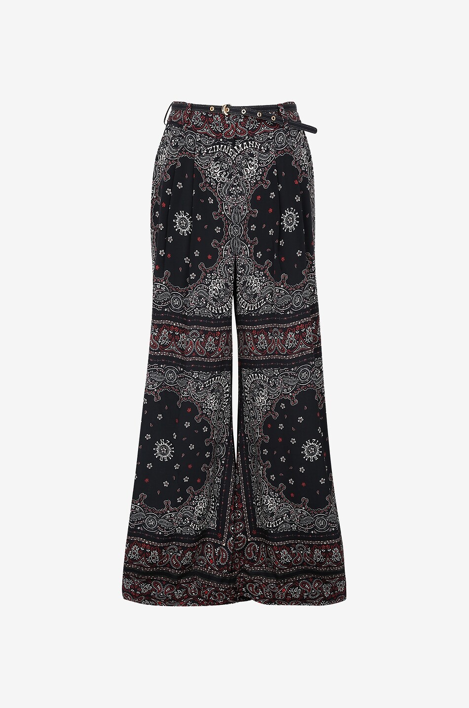 Pantalon large en crêpe Double Tuck Bandana