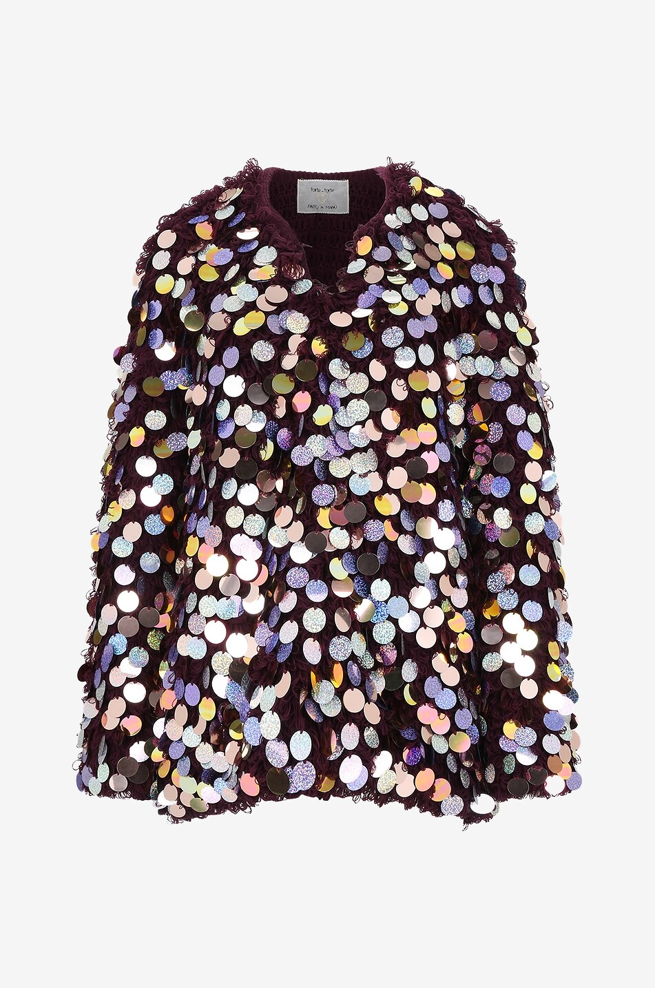 FORTE FORTE La Paillette fur knit bomber jacket Women PURPLE 1