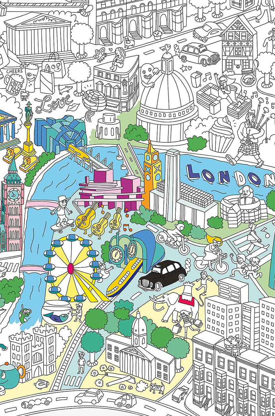 OMY London giant colouring poster Baby Colourless 2