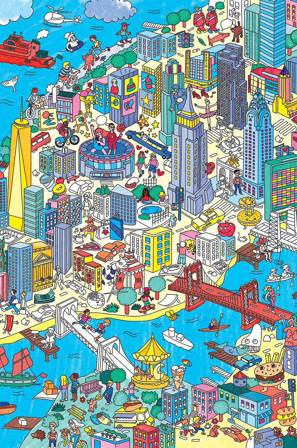 OMY Poster géant à colorier New York Bébé Incolore 2