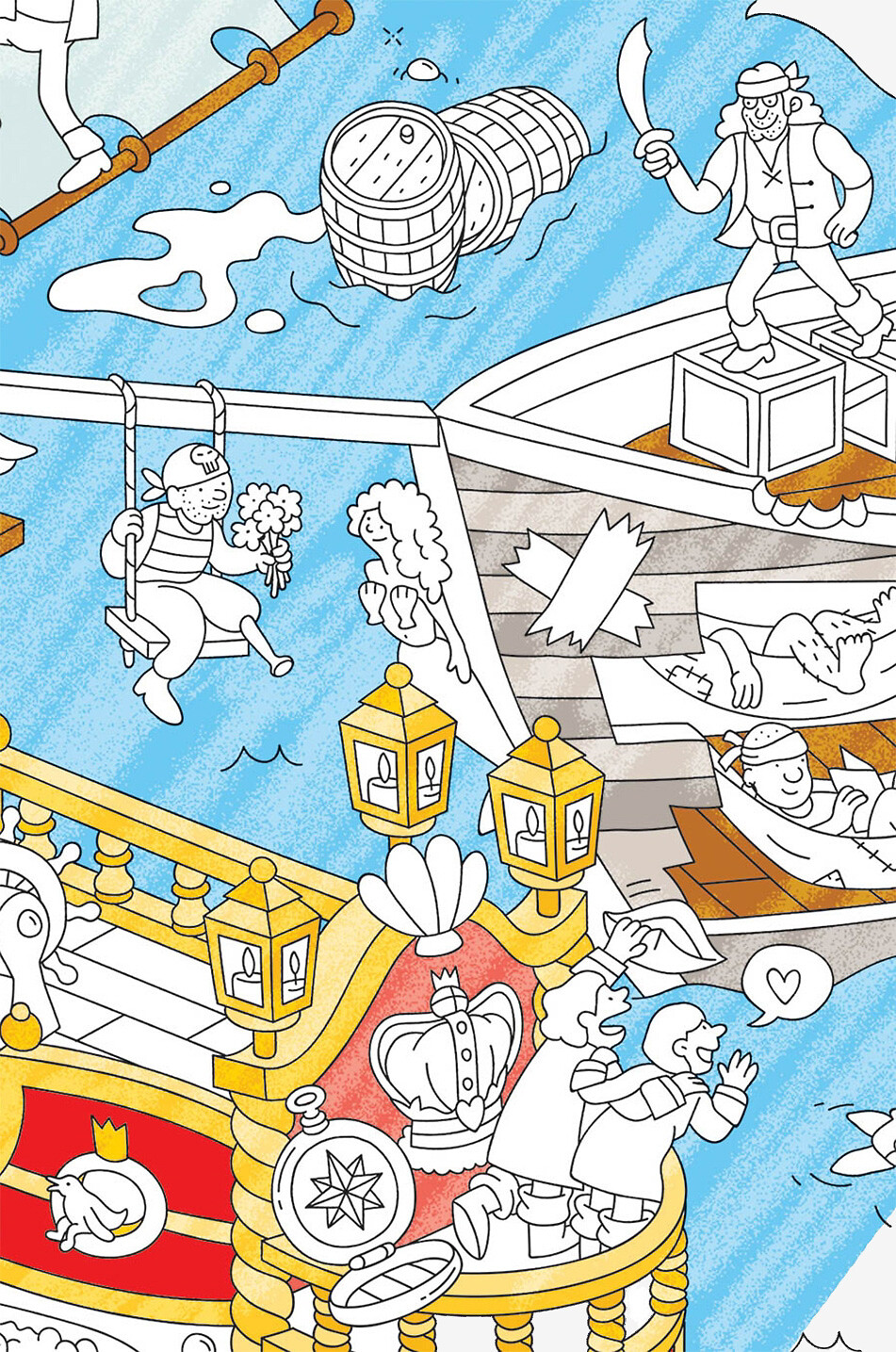 OMY Riesenposter zum Ausmalen Pirates Baby Farblos 2