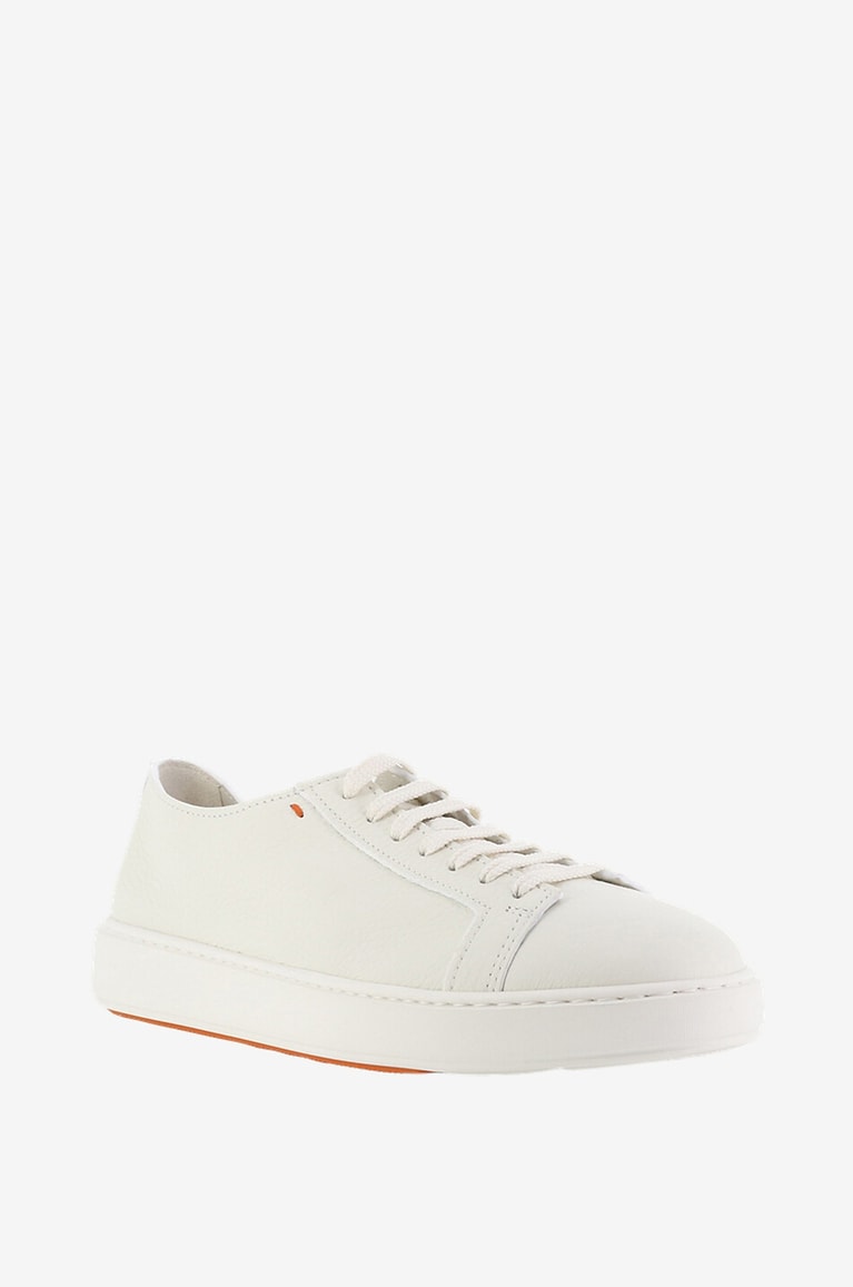 SANTONI Sneakers aus Vollnarbenleder Herren WEISS 1