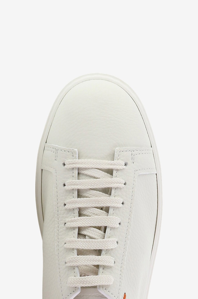 SANTONI Sneakers aus Vollnarbenleder Herren WEISS 5