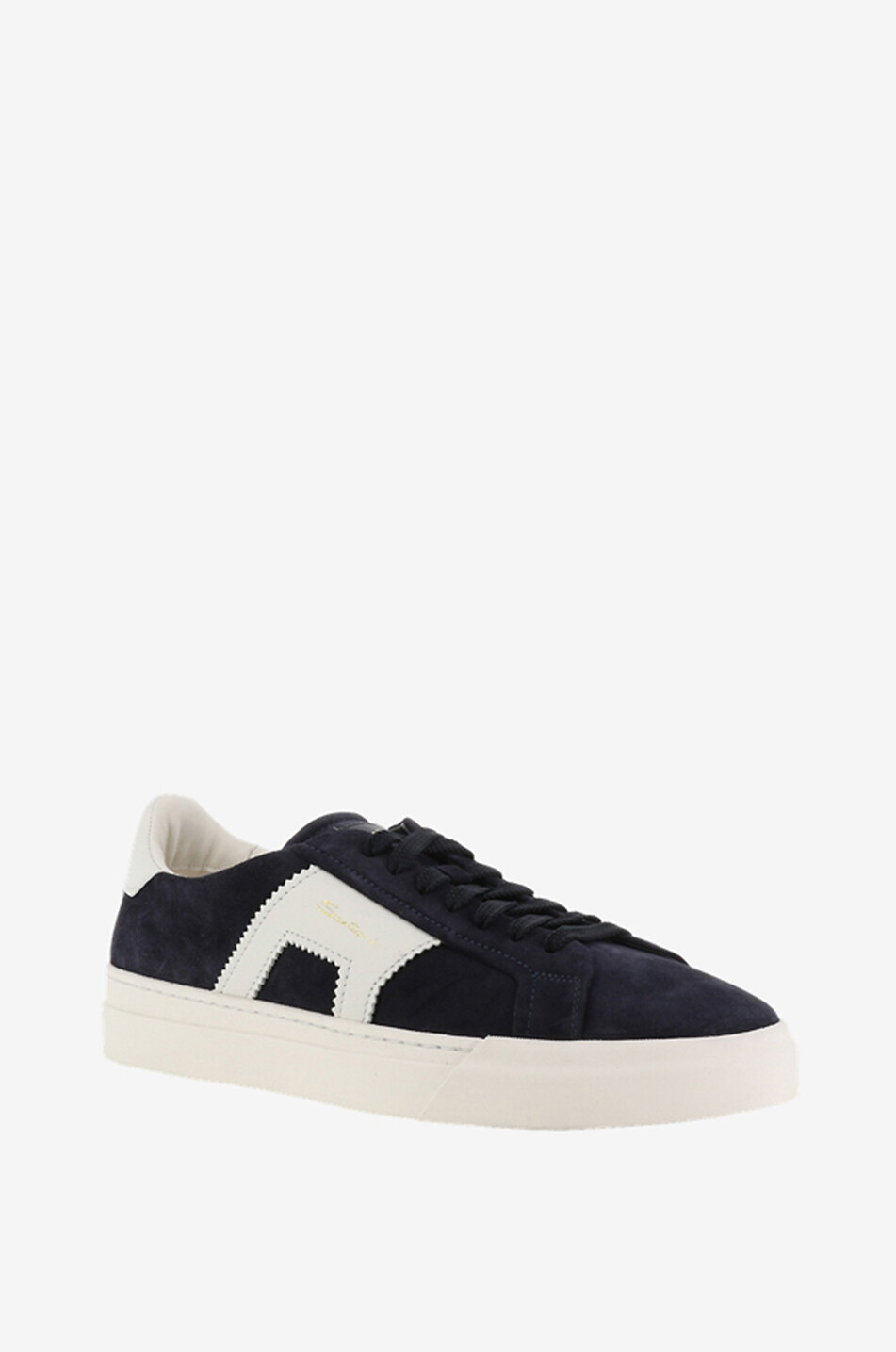 Niedrige Wildleder und Ledersneakers Double Buckle