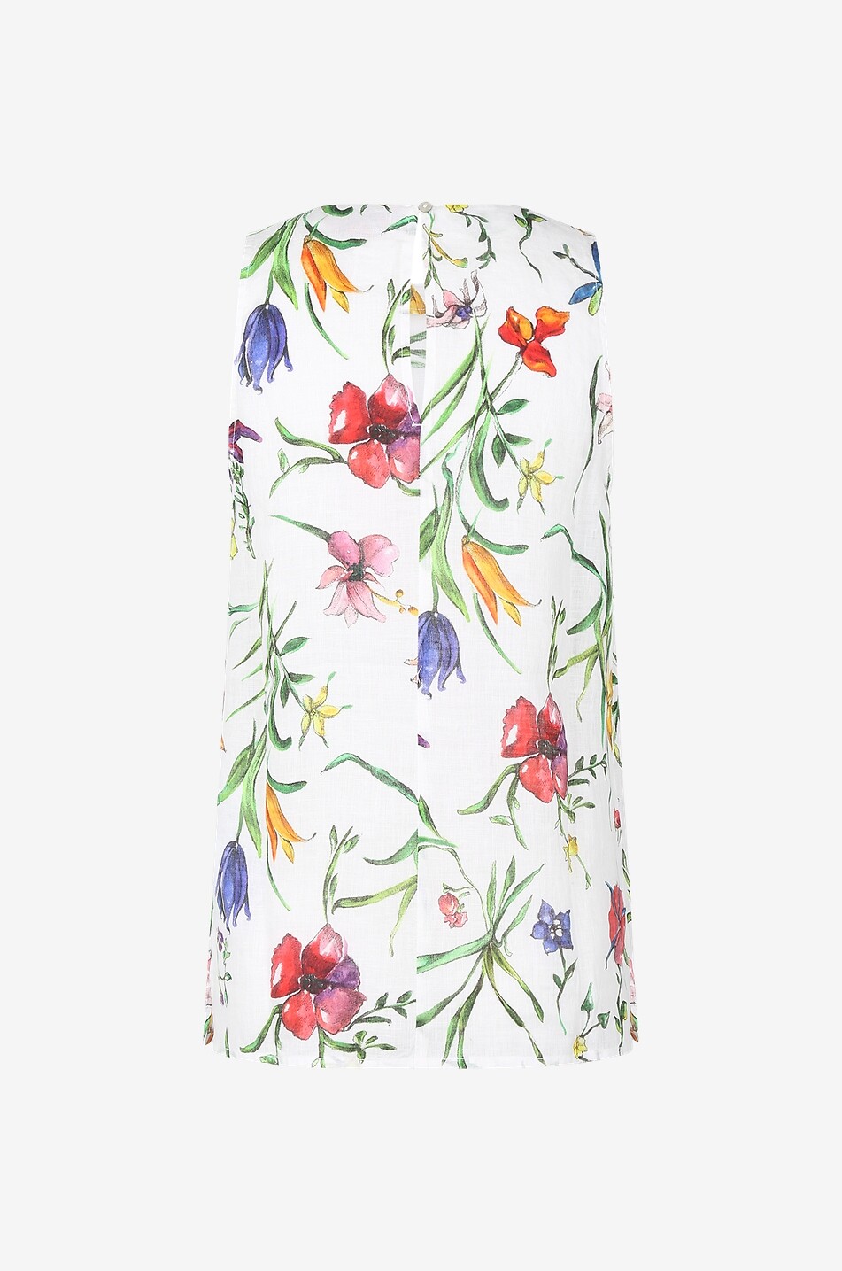 120% LINO Top sans manches en lin fleuri Femme MULTICOLORE 2