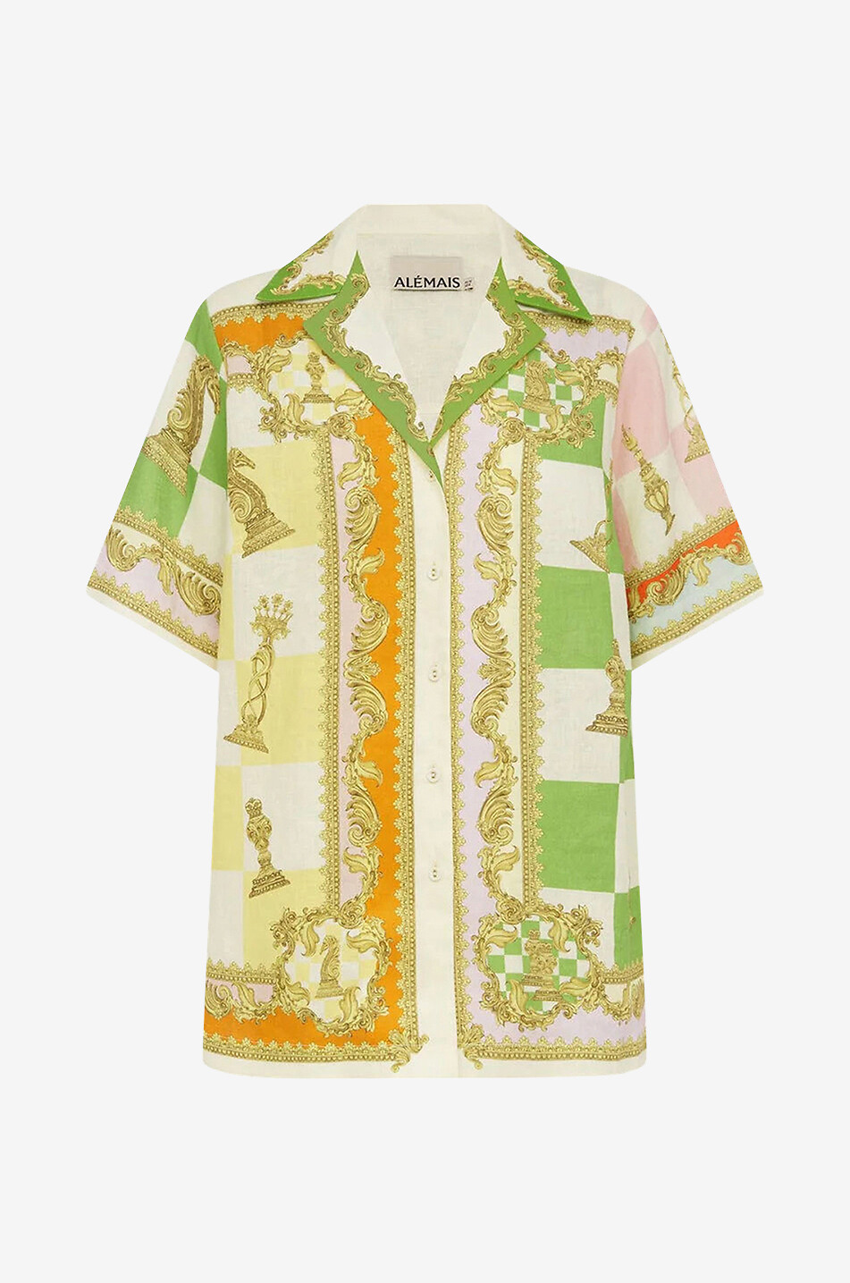 Kurzarm-Hemd aus Leinen Checkmate