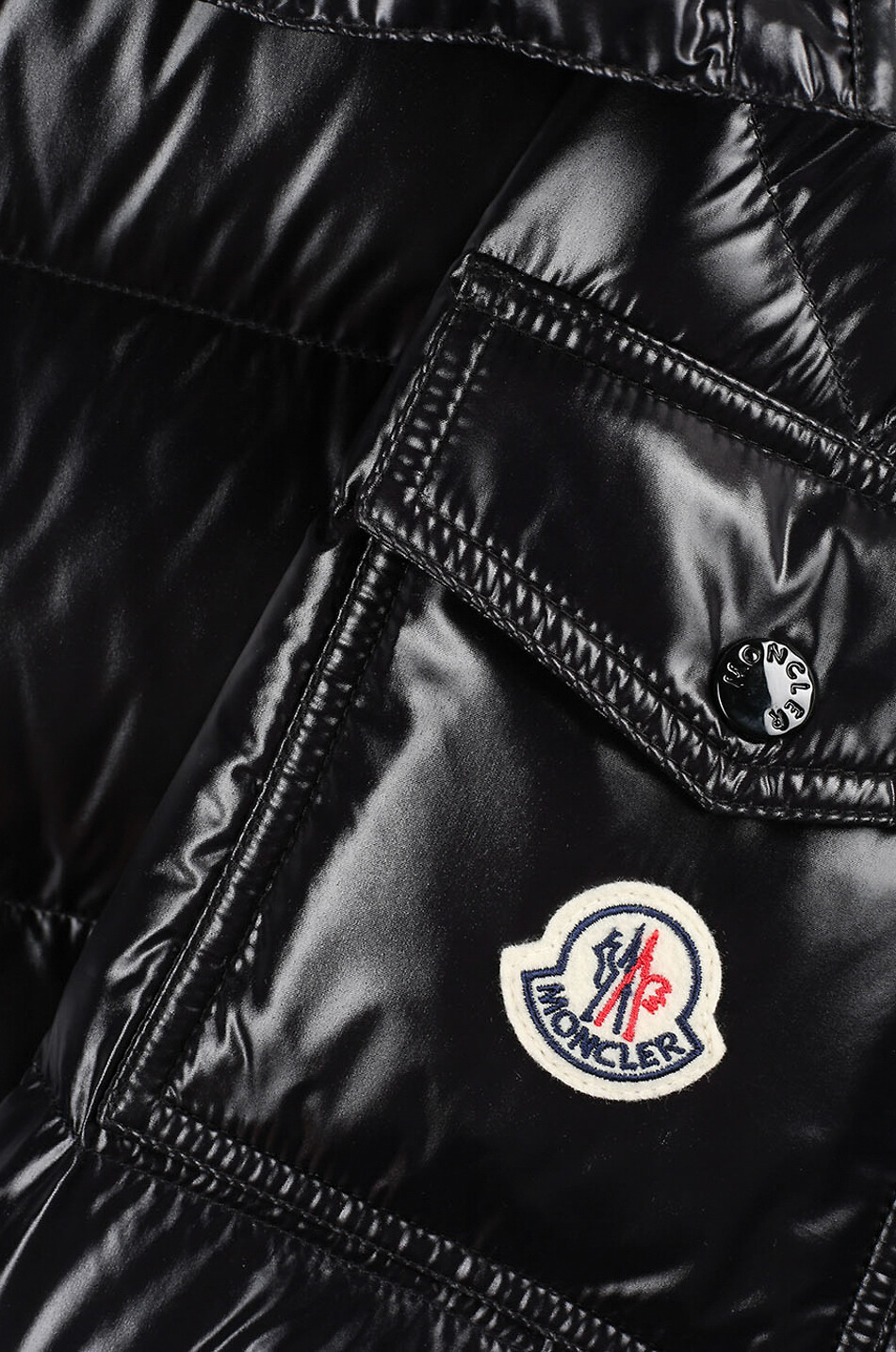 MONCLER Doudoune courte à capuche en nylon laqué Maire Femme NOIR 3