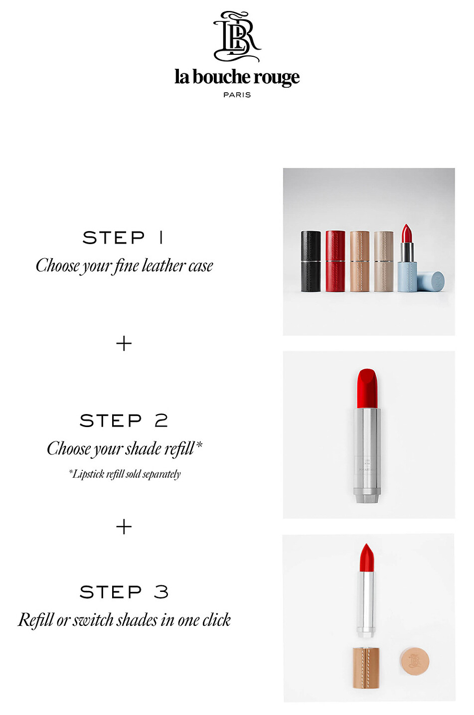 LA BOUCHE ROUGE Ecrin rechargable pour rouge à lèvres en cuir Unisexe ROUGE 2